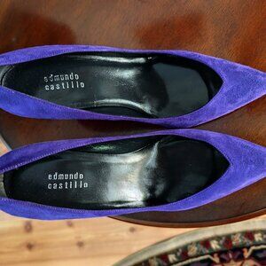 Edmundo Castillo Dark Purple Pointed Toe Stiletto Heels Size 7.5/38.5